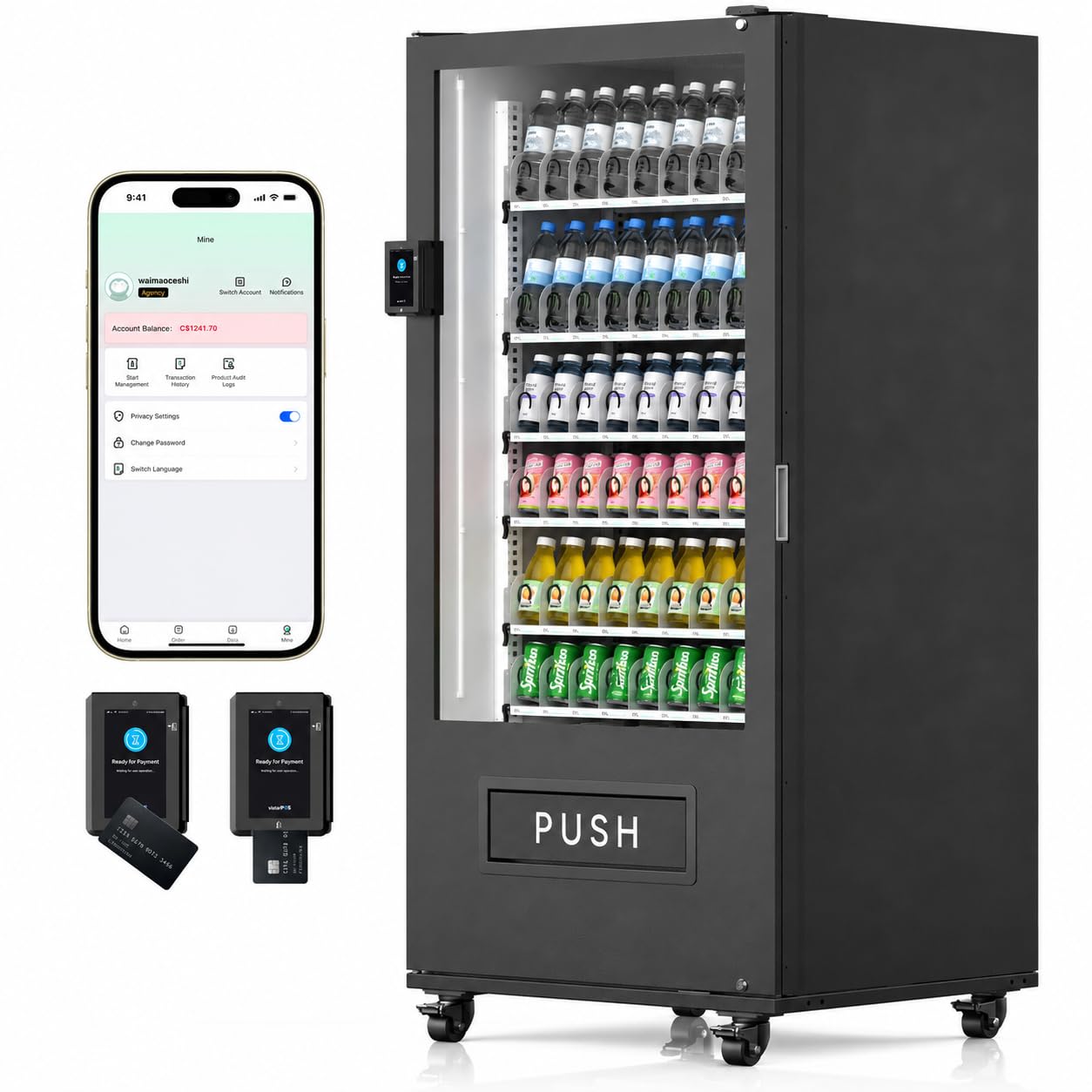 60-Slot Commercial Vending Machine for Sale, Refrigerated Vending Machine Snacks and Drinks Combo with Credit Card & NFC Payment, Vending Machine for Home, Offices and Gyms, Vending Machines Cheap