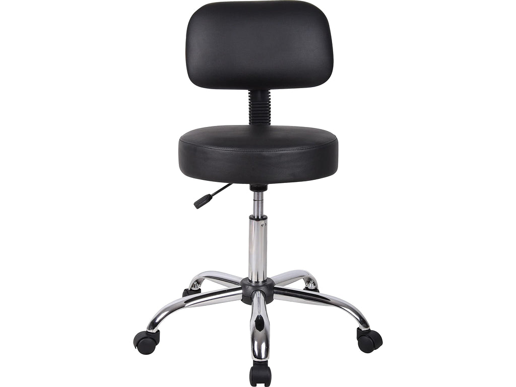 Boss Office Products Antimicrobial Vinyl Medical Spa Stool in Black