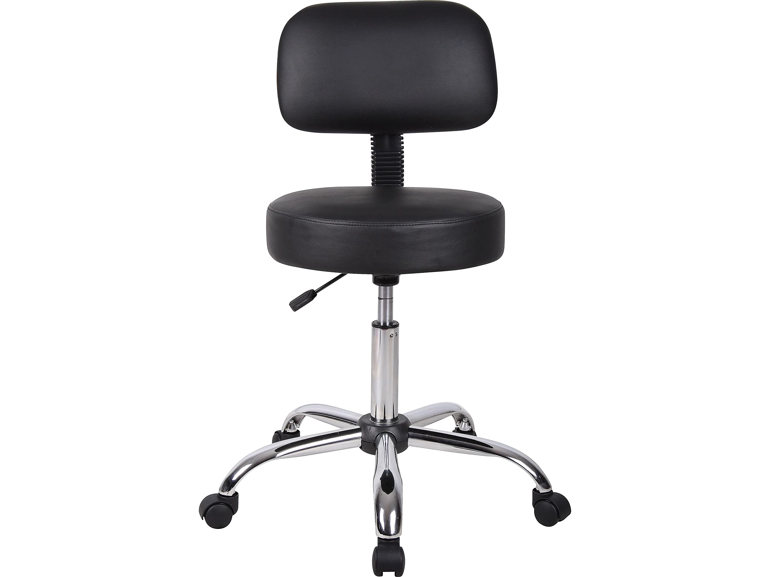 Boss Office Products Antimicrobial Vinyl Medical Spa Stool in Black