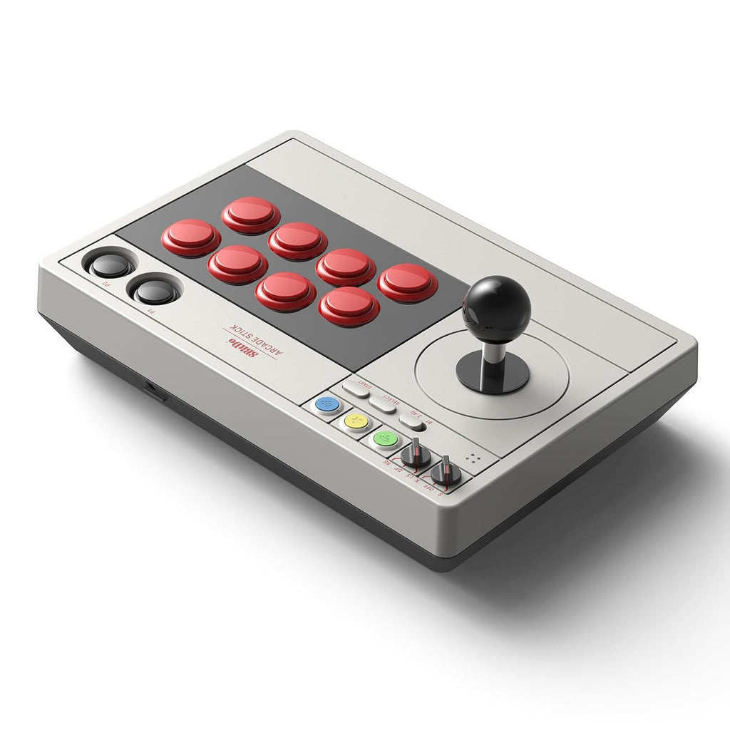 8Bitdo Retro Arcade Fight Stick 8 Way Joystick with 2 Dedicated Macro Buttons and Turbo Function for Switch/Switch 2 and PC Windows, Support Bluetooth, 2.4G Wireless and Wired USB-C Cable Connection
