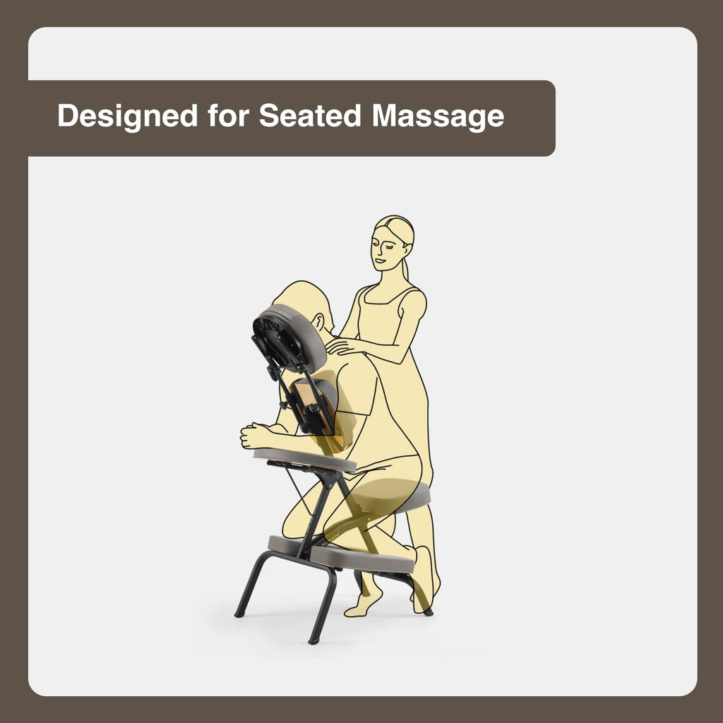 Aluminum Light-Weight Adjustable Folding Portable Travel Massage Chair with Backpack 402 Keanu (Black)