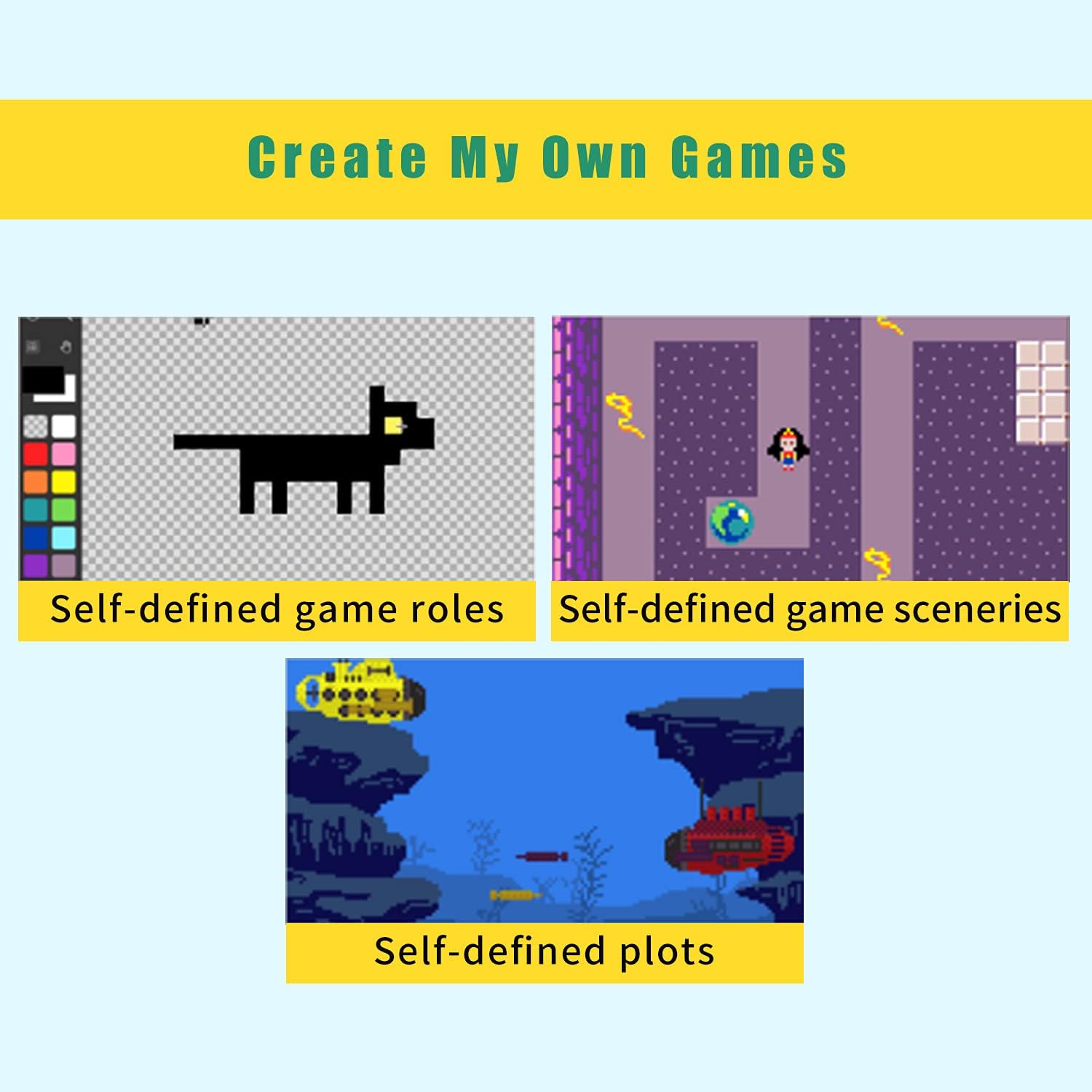 ELECFREAKS microbit Retro Makecode Arcade for STEM Education, Micro:bit Joystick Programming Learning Machine Supports Remote Control and Creat Games(Without Micro:bit)