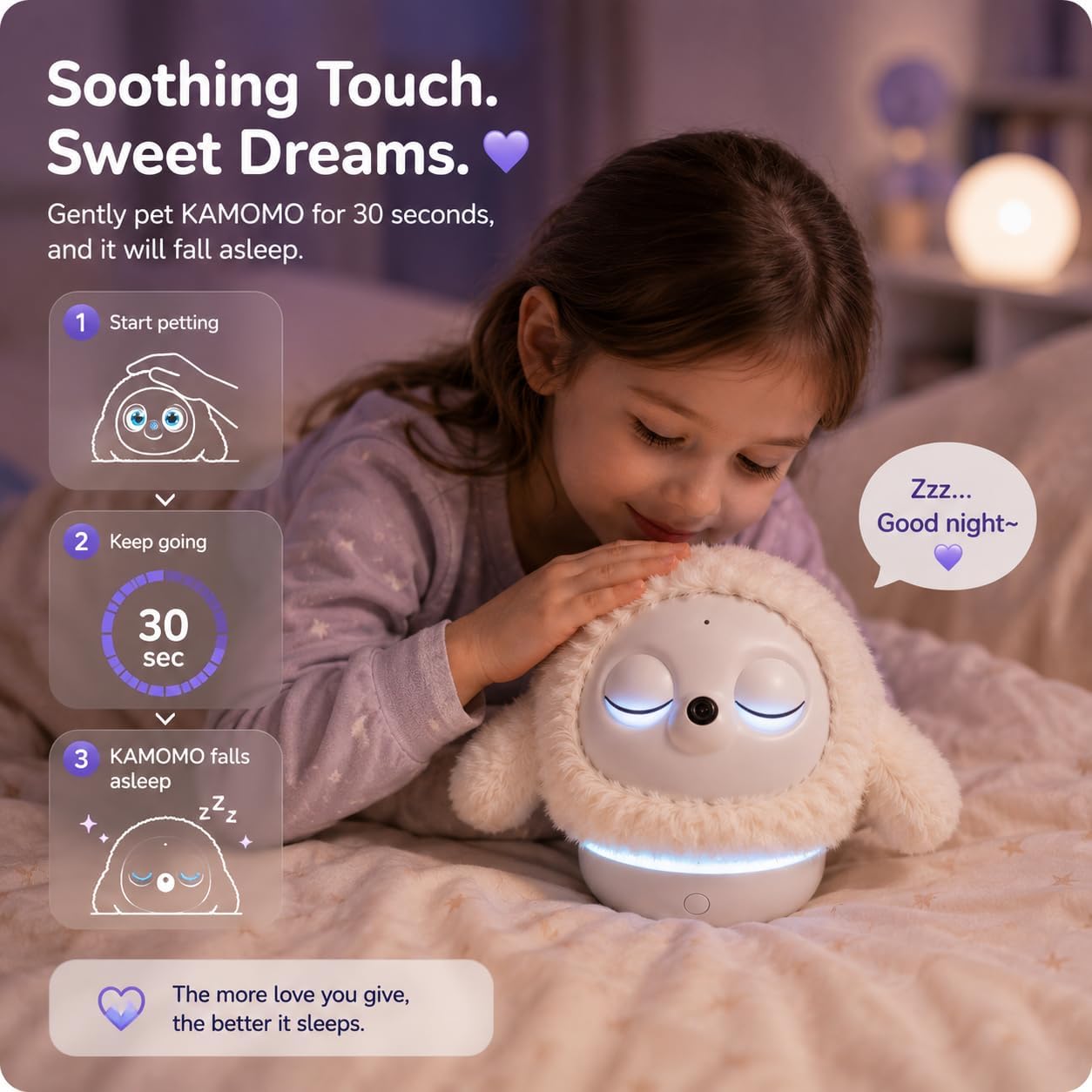 KAMOMO Companion Interactive Robot Pet, Emotional Support for Kids and Adults, AI Desk Robots, Anxiety Relief Comfort Gift