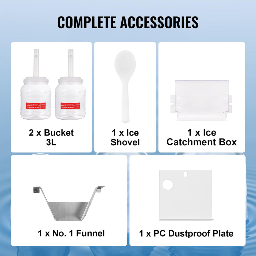 VEVOR Commercial Snowflake Ice Machine, 397LBS/24H Snowflake Ice Maker, Stainless Steel Ice Shaver Machine, Electric Snow Cone Maker, Liquid Cooling System for Rapid Heat Dissipation, Ice Cream
