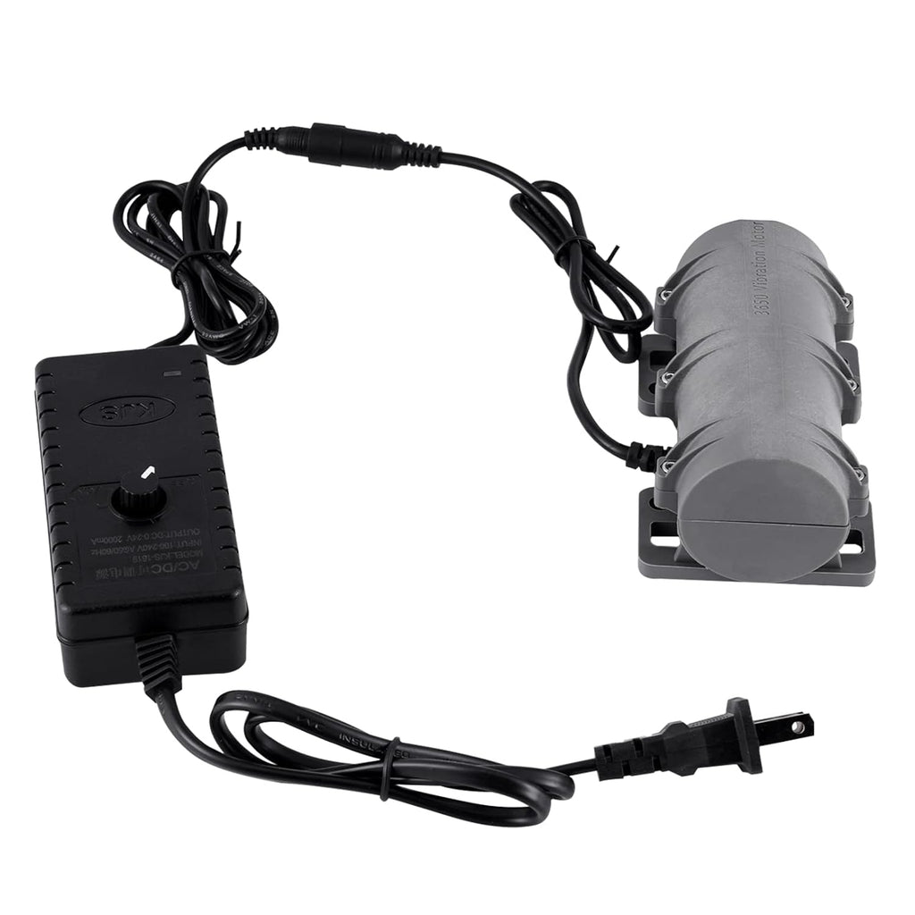 12V DC Motor 3800rpm Strong Vibration Industry Mini Vibration Motor with Sturdy Plastic Shell Rotary Speed Vibrating Motor for Massage Bed Chair Medical Instruments (12V Motor+Power)