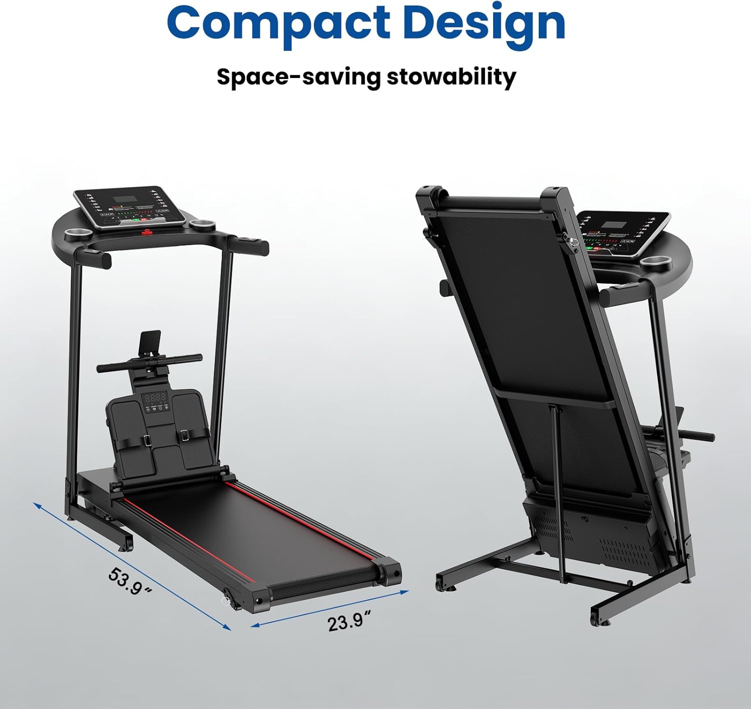 2-in-1 Treadmill and Rowing Machine Combines Running and Rowing for Aerobic Exercise with Adjustable Resistance, Space-Saving Full-Body Workout Machine