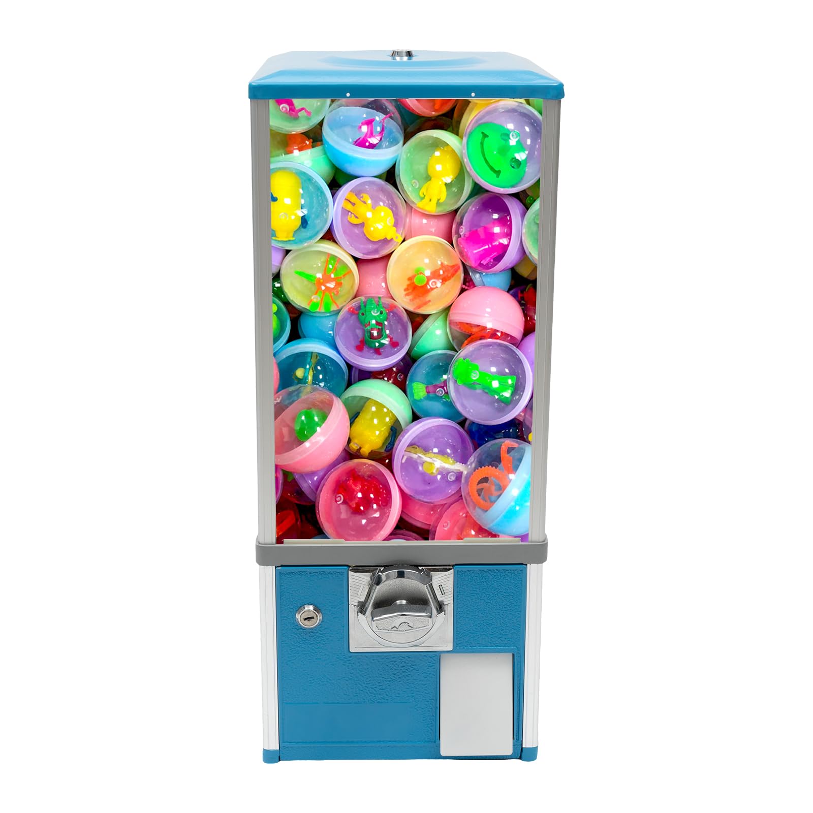 4X 25 Cents Coin Operated Vending Machine, 200pcs 1.77in Toy Capsule Vending Machine Commercial Twister Ball Dispenser 21in Height Rectangle Bubble Gum Machine for Retail Store, Supermarket