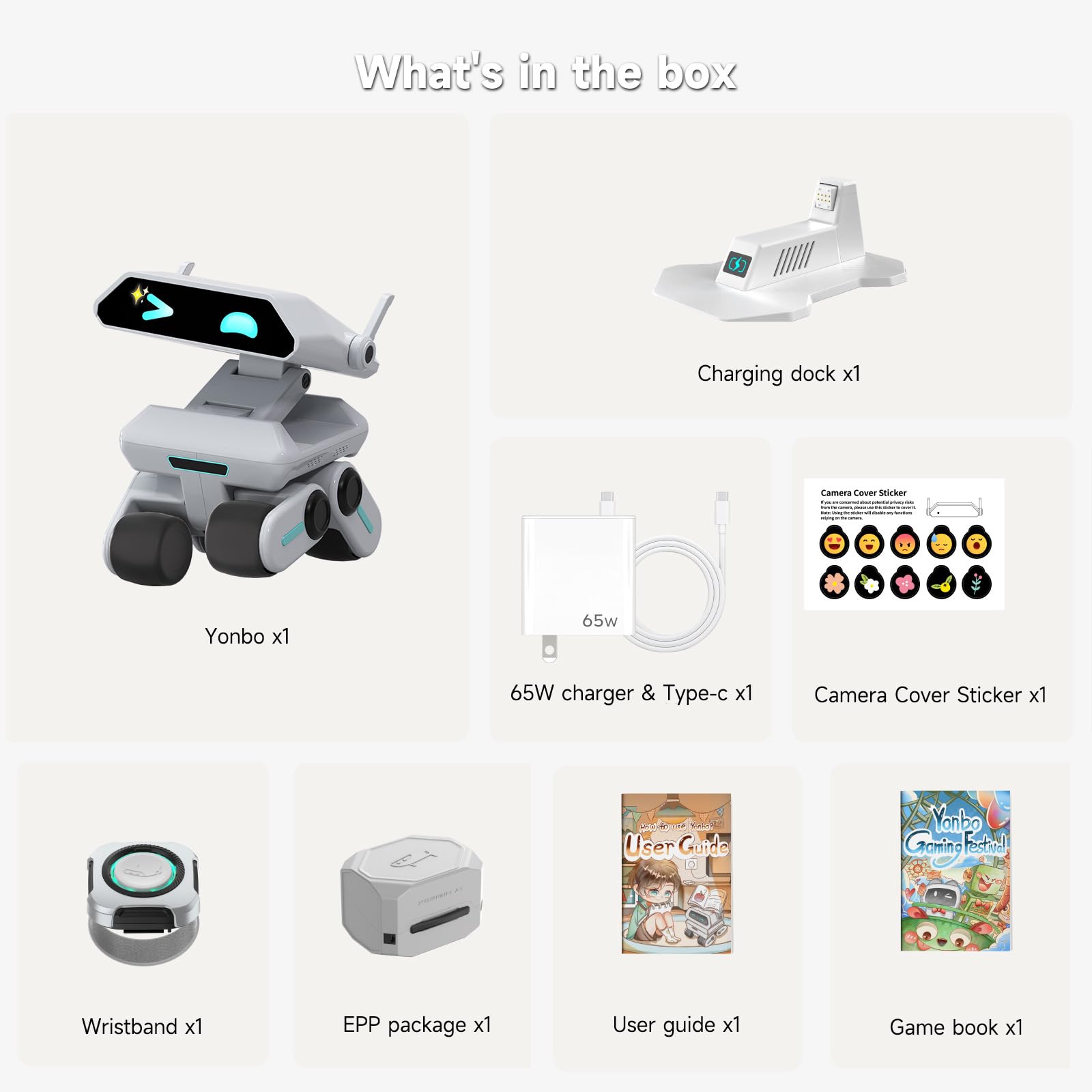 AI Robot for Kids, ChatGPT Powered Interactive Smart Companion, STEAM Educational Programmable Toy with Visual Recognition & Emotion-Aware, Personalized AI Friend for Teens Yonbo