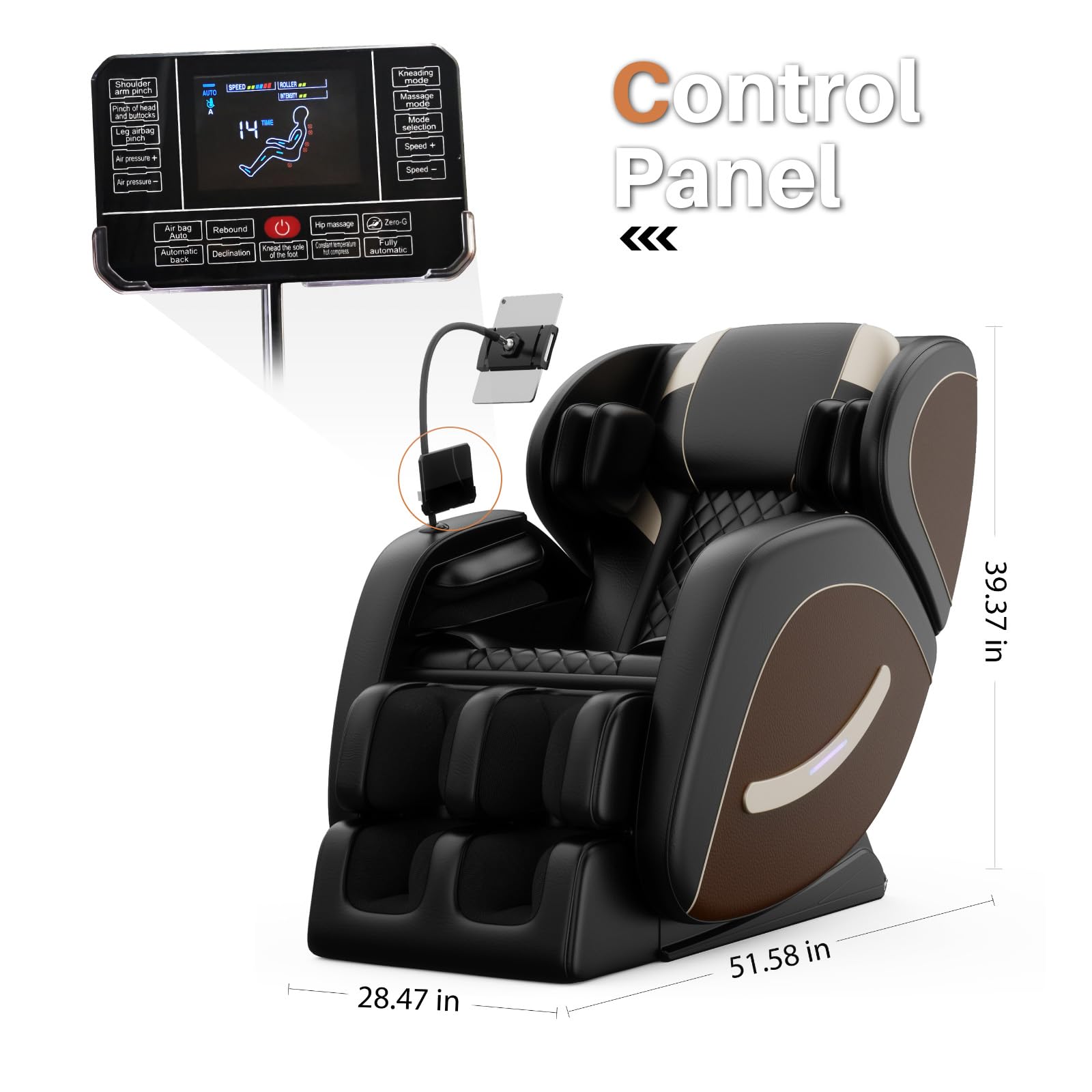 2026 Massage Chair Full Body, Zero Gravity Massage Chair with Auto Modes, Airbag Massage, 6 Fix Point Rollers, Foot Massage, Heating, Touch Screen Controller, Home Massage Chairs