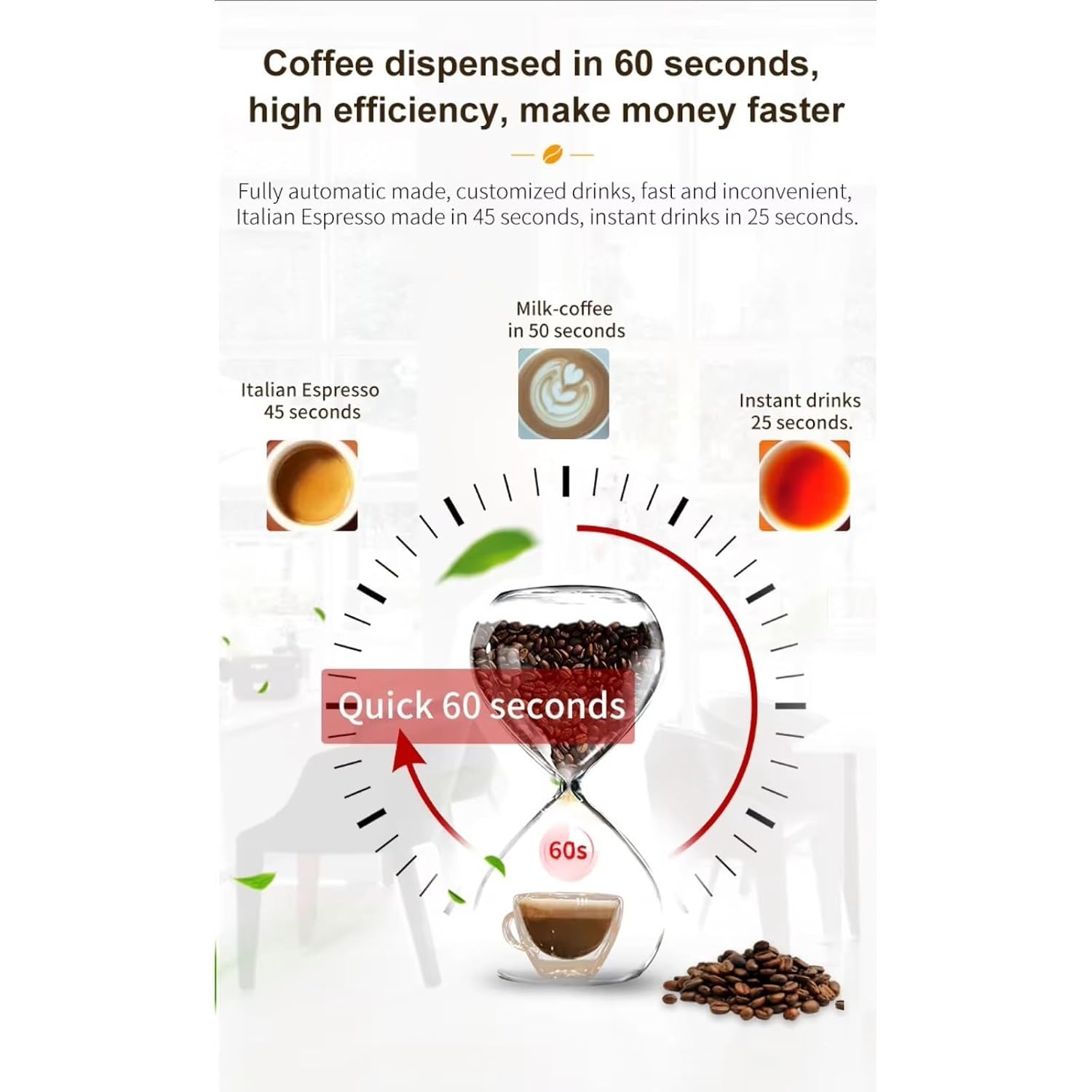 Multi-Drink Coffee Vending Machine Versatile Self-Service Hot Beverage Dispenser Commercial Fresh-Ground Coffee Station 24 H Unmanned Automatic Self-Service Machine