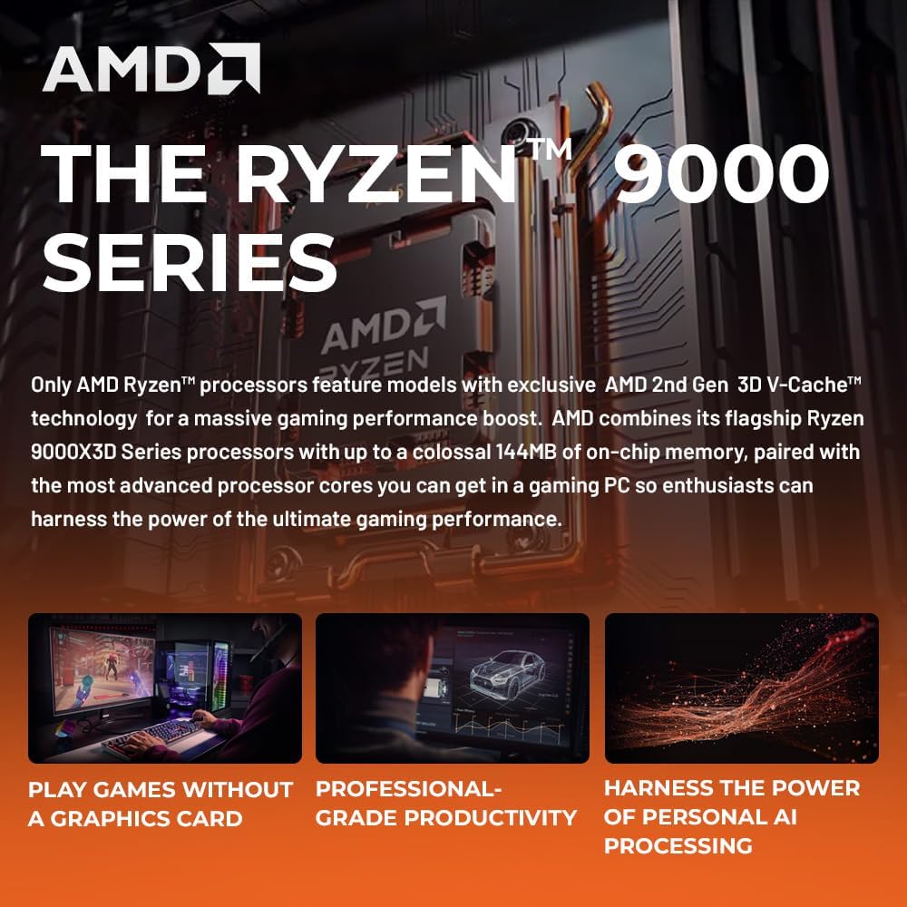 Skytech Gaming King 95 Gaming PC, Ryzen 9 9900X3D, RTX 5070 Ti | 32GB DDR5 RAM 6000, 2TB Gen4 NVMe M.2 SSD, Windows 11, 850W GOLD ATX 3 PSU, 360 ARGB AIO , Wi-Fi 5, Desktop