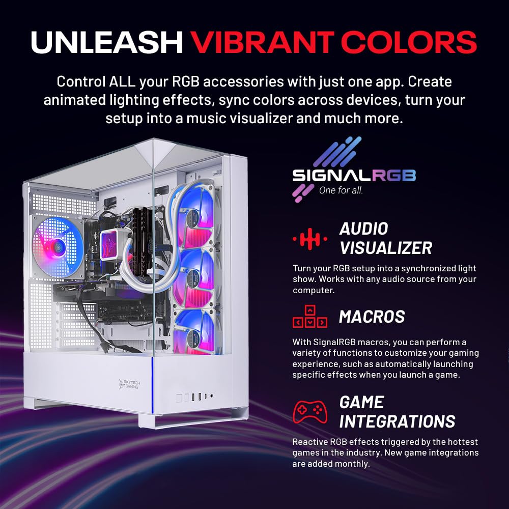 Skytech Gaming Rampage Gaming PC, Ultra 7 U7 265F, RTX 5060 Ti 8GB | 32GB DDR5 RAM 6000, 1TB Gen4 NVMe M.2 SSD, Windows 11, 850W GOLD ATX 3 PSU, 360 ARGB AIO , Wi-Fi 6, Desktop