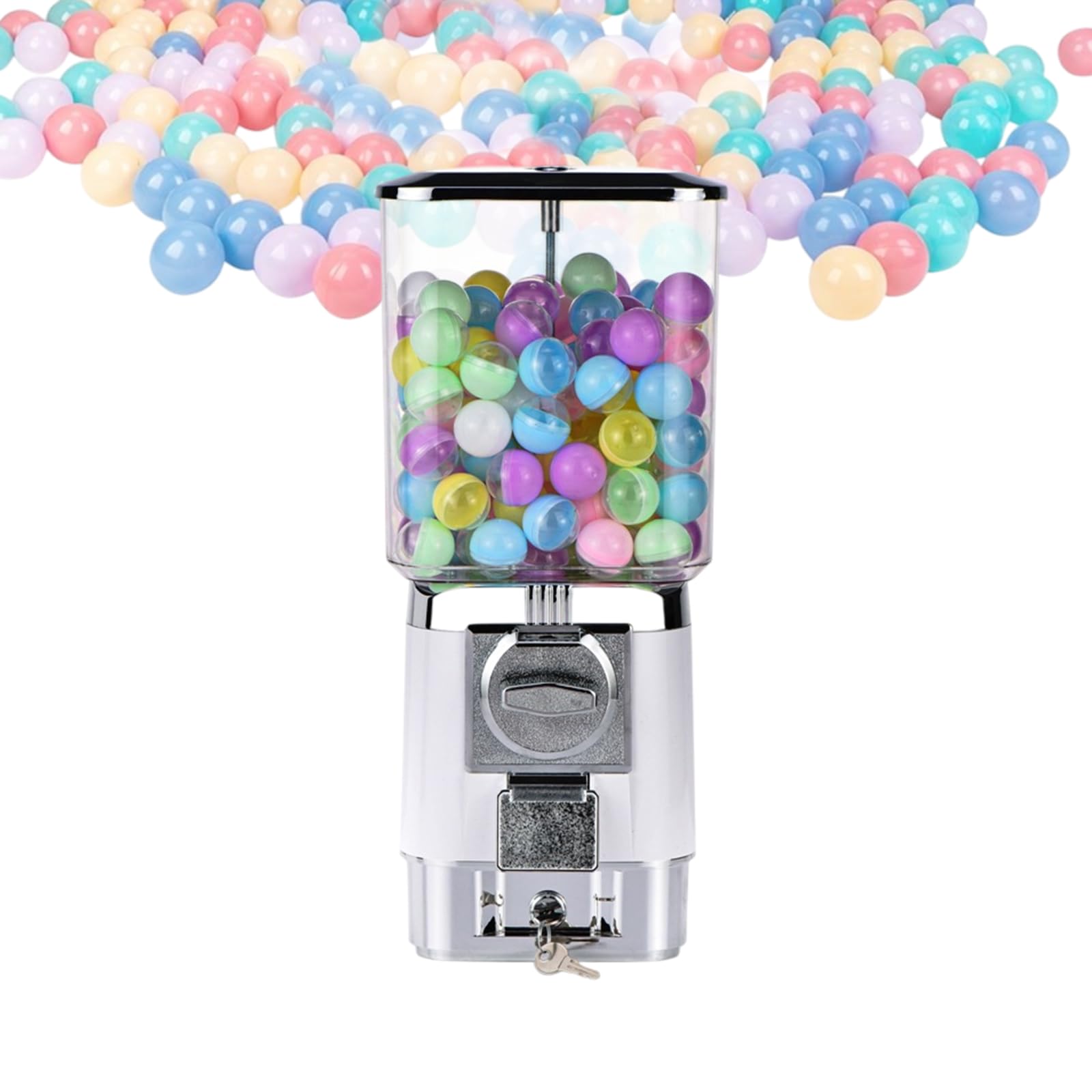 Vending Machine Twister Ball Dispenser with Coin Storage Box Operated Toy Capsule Dispenser Candy Gumball Vending Machine for Retail,Amusement Parks(Size:Invest Tokens,Color:Black)