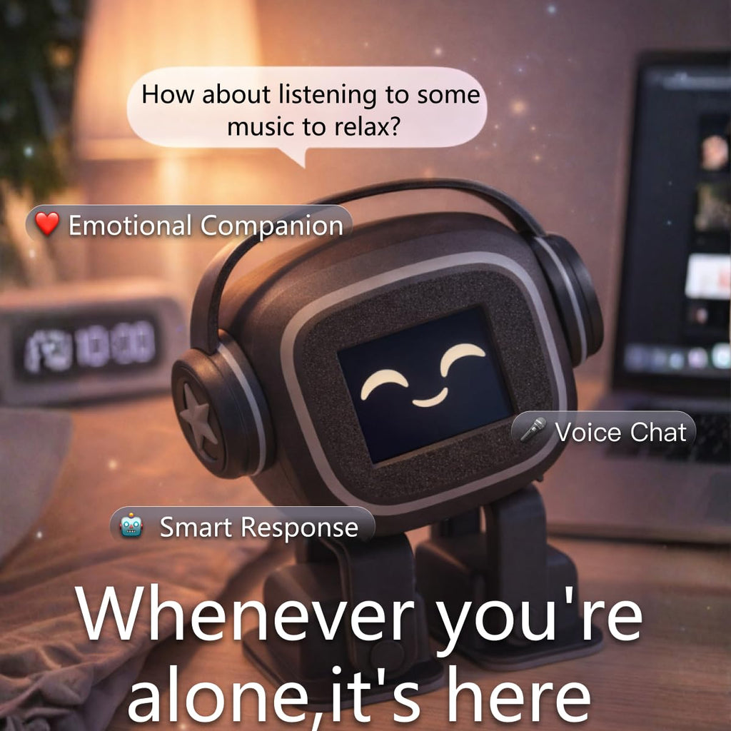 AI Chatbot | Emotional Interaction, Singing and Dancing, Emojis, Voice Control, Personalization, Companion, (Black)