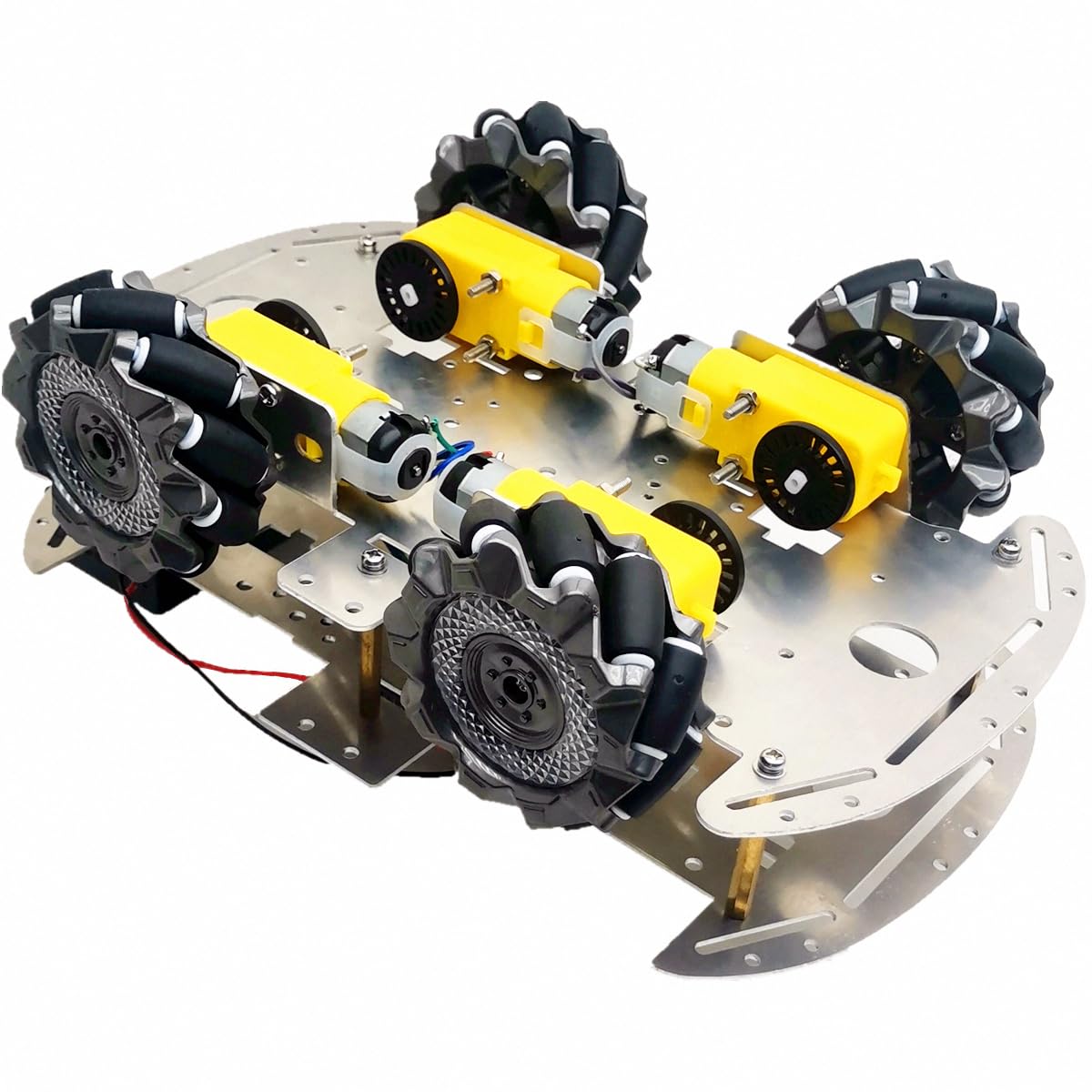 DIY Mecanum Wheel Car Kit with Metal Chassis and TT Motor Smart Robot 4WD Omnidirectional Car Programming Kit with Speed Encoder for Arduino/Microbit/Raspberry Pi for Adult Age 15+(Unassembled)