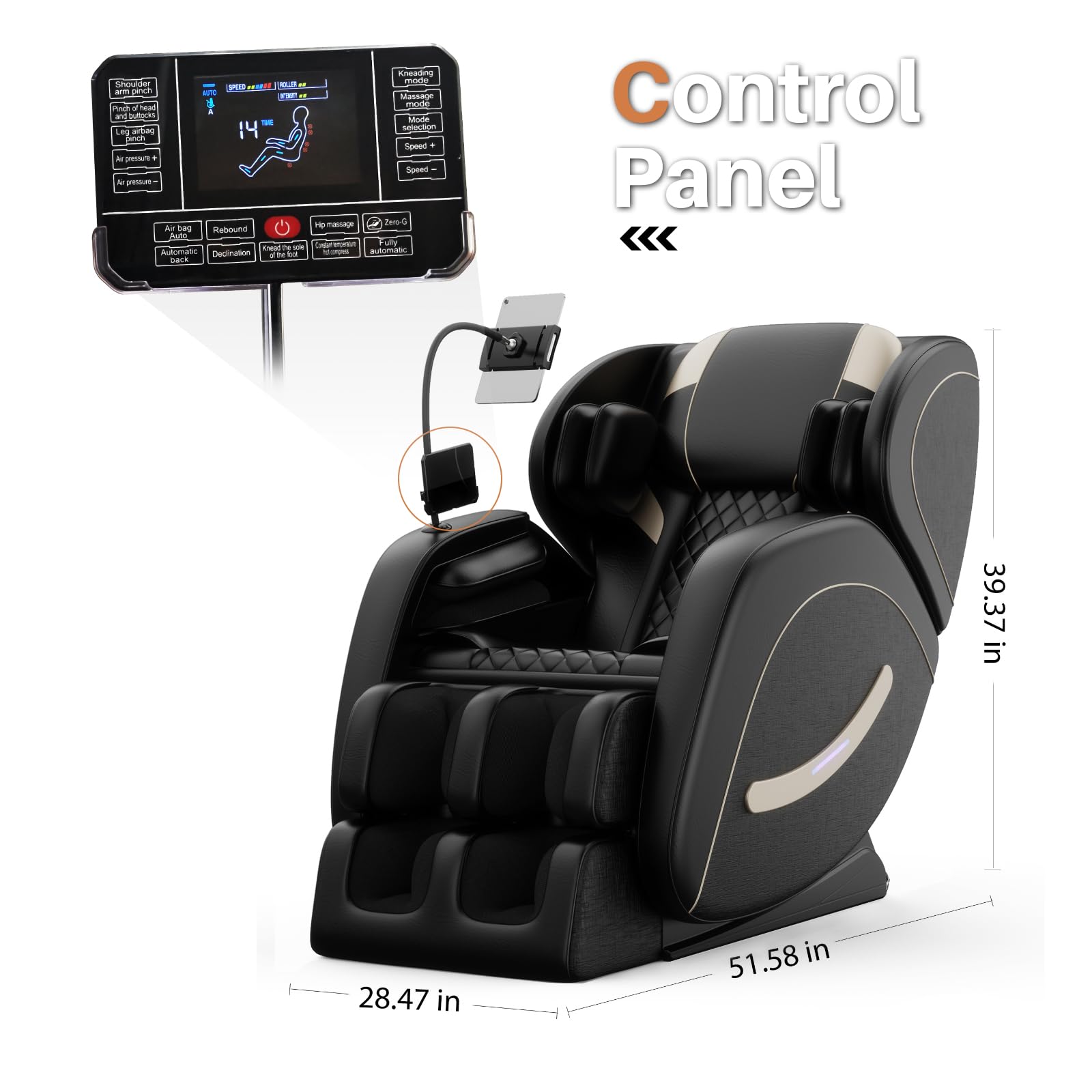 2026 Massage Chair Full Body, Zero Gravity Massage Chair with Auto Modes, Airbag Massage, 6 Fix Point Rollers, Foot Massage, Heating, Touch Screen Controller, Home Massage Chairs
