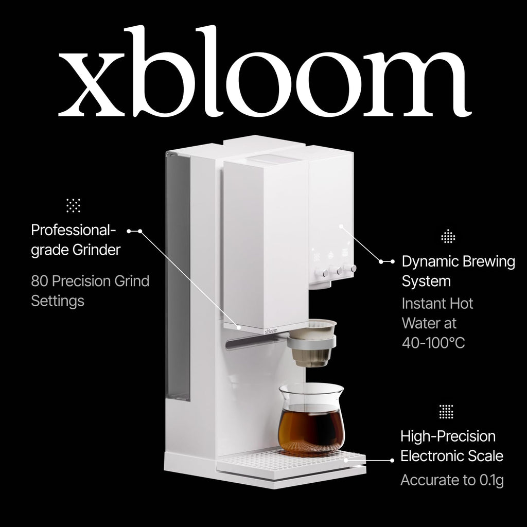 xBloom Studio Coffee Machine – Drip Coffee Maker with Built-in Grinder and Scale, 3 Automation Levels, App Connected Pour Over Coffee Maker for Specialty Coffee Lovers, Sage Green x Gold