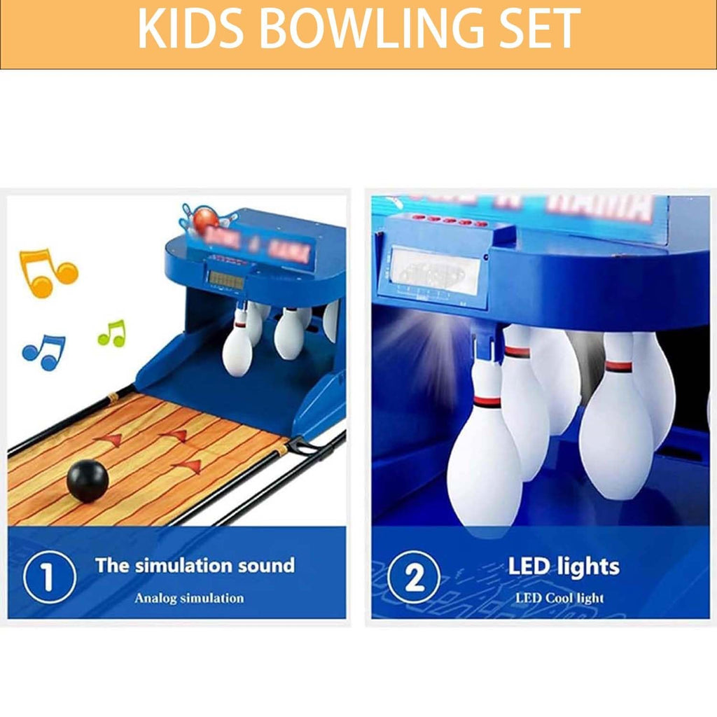 Indoor Electronic Bowling Alley Game with Automatic Ball Reset, Portable Home Arcade with LED Scoreboard for Family Fun, Features Realistic Sound and Light Effects(3.5m)