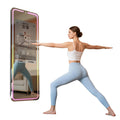 Smart Gym Mirror for Home Workout | 32" HD Touch-Screen Andriod OS | 63" Reflective Surface | No VIP Fees Support Various APPs, Music Sync LED Light Strip, for Home Gym/Yoga/Dance