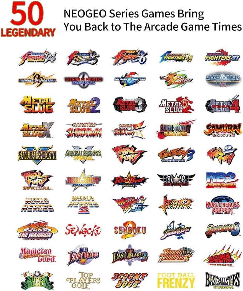 UNICO MVSX Home Arcade with 50 Pre-Loaded SNK Retro Games, 17" Screen Home Entertainment Arcade with 2 Joysticks, Including The King of Fighters/Samurai/Metal Slug and More