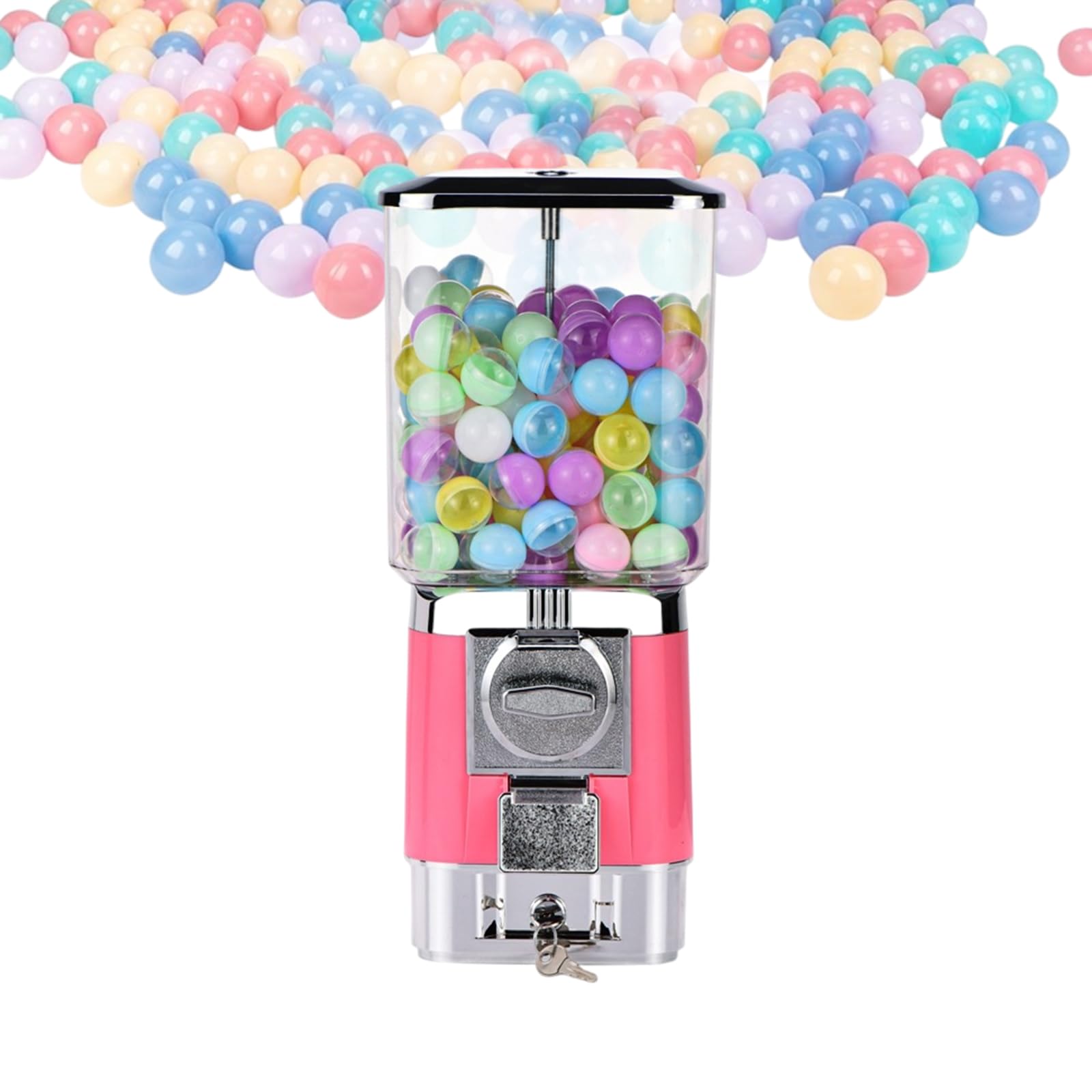 Vending Machine Twister Ball Dispenser with Coin Storage Box Operated Toy Capsule Dispenser Candy Gumball Vending Machine for Retail,Amusement Parks(Size:Invest Tokens,Color:Black)