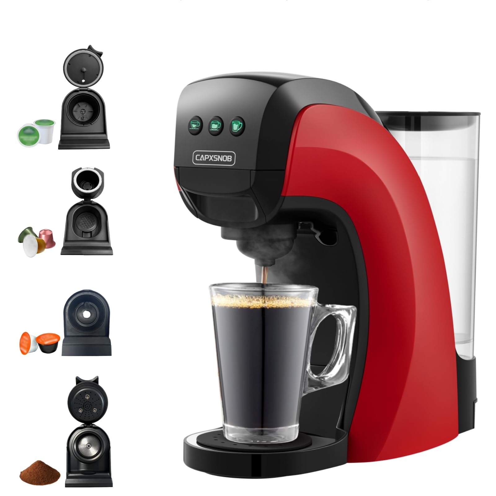 Warriors1 Mini Coffee Maker for Keurig K Cup, Espresso Machine for Nespresso Original, Dolce Gusto Pods, Ground Coffee, 20 Bar Coffee Machine fits kitchens, apartments, dorms, RVs, 28 oz Reservoir