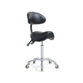 Antlu Saddle Stool Chair for Massage Clinic Spa Salon Cutting, Saddle Rolling Stool with Wheels Adjustable Height (Black)