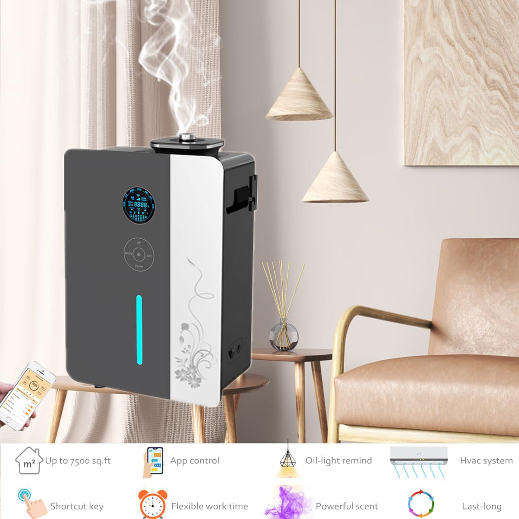 Kevinleo Scent Diffuser Machine – 7,500 Sq.Ft Waterless Cold-Air Technology, WiFi & App Control, HVAC Connect & Standalone, 800ml Essential Oil Diffuser for Office, Hotel, Home Gym, Commercial Use