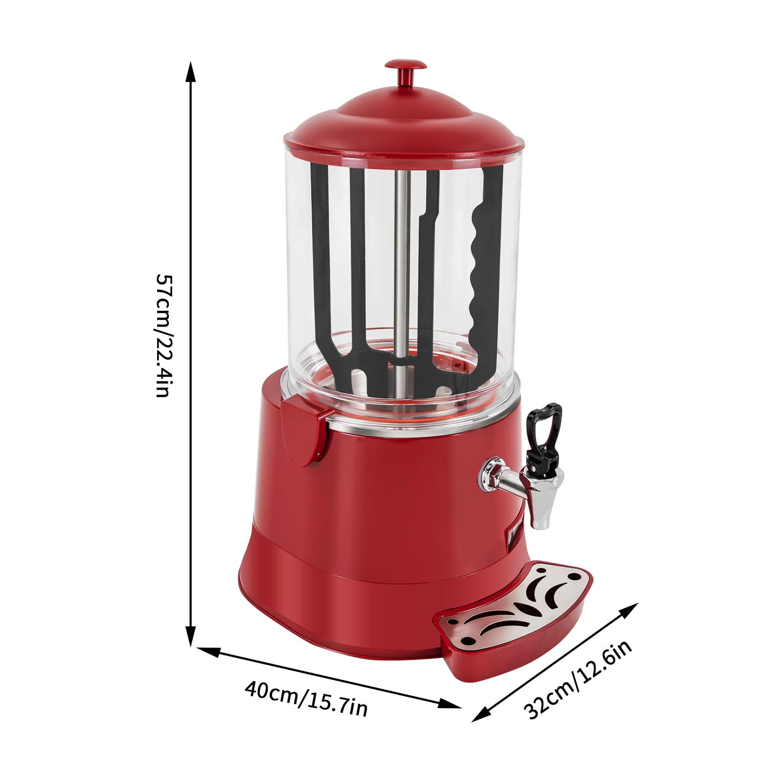 Commercial Hot Chocolate Machine, 110V 10L Hot Beverage Warmer, Electric Chocolates Melting Machine and Dispenser, Chocolate Warmer Maker for Home, Restaurant, Coffee (Black)