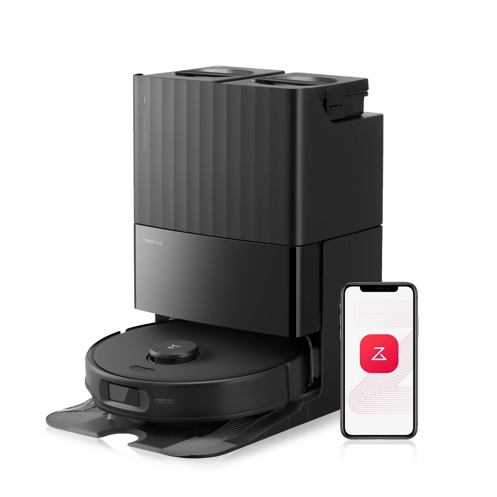 roborock Qrevo Edge 2 Robot Vacuum and Mop, 25,000Pa, 3.14'' Ultra-Slim, Zero-Tangle, AI Object Recognition, 176℉ Hot Water Mop Washing & Auto-Drying, Carpet & Pet Hair, FlexiArm Edge Cleaning