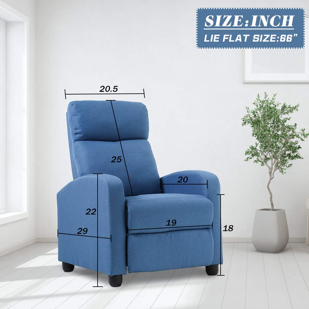 BestMassage | Recliner Chair | with 2 Point Massage Function | Pu Brown | with Lumbar Support, Adjustable Push Back, Footrest & Padded Seat | Easy Assembly | for Living Room, Home Theatre