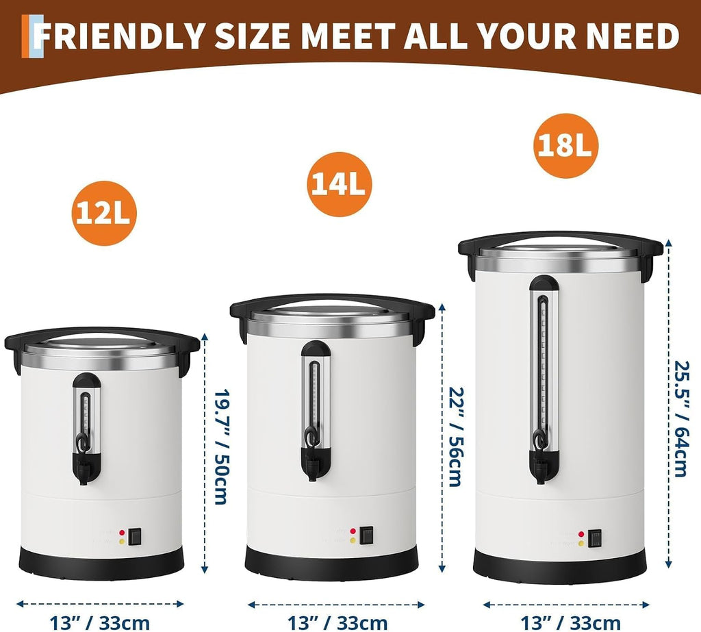 120 Cup Commercial Coffee Urn and Hot Beverage Dispenser, Stainless Steel Large Coffee Maker, Double Wall Hot Water Urn With Cool-Touch Handle, Dripless Faucet, Quick Brew for Events & Catering