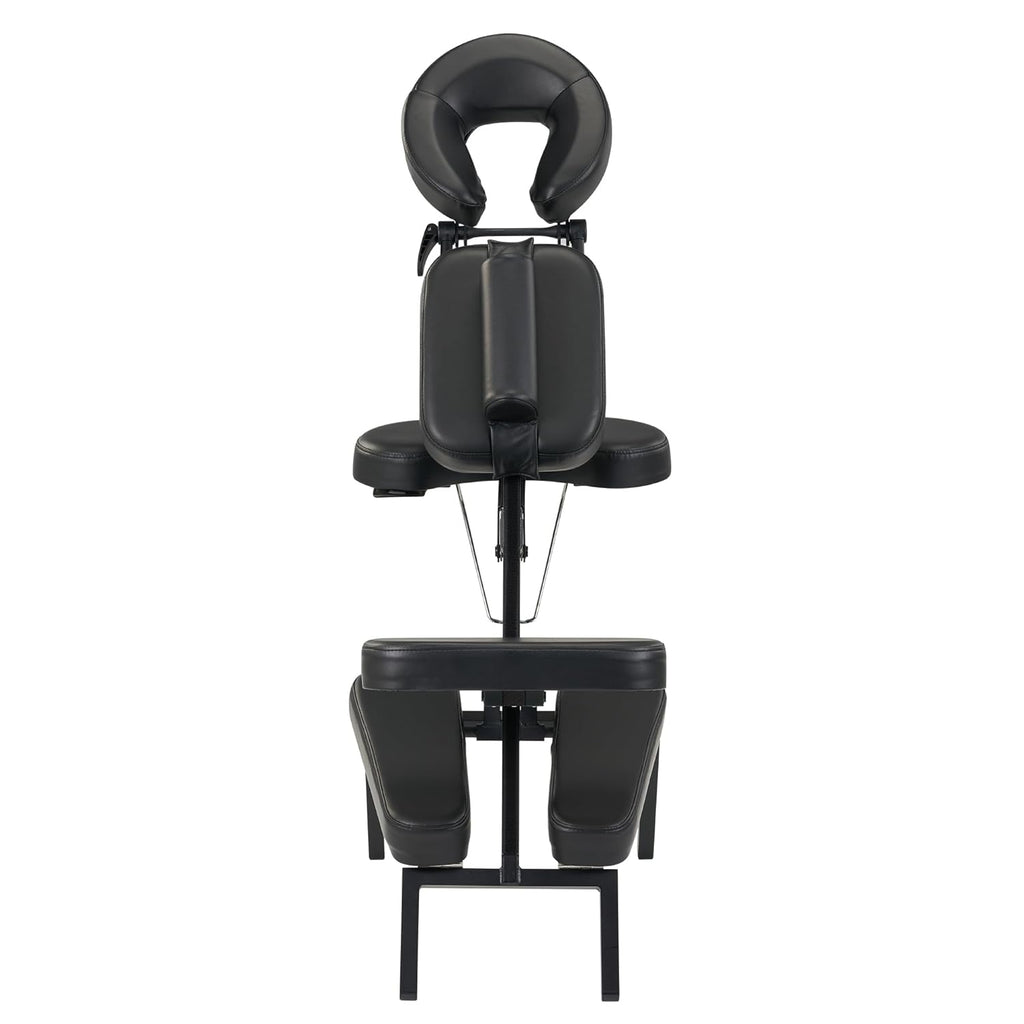 Master Massage Apollo Extra Large Size Portable Massage Chair-Lightweight Aluminum Tattoo Foldable-Sitting Posture Folding Massage Chair-with Larger Cushions and Wheels Bag-in Black