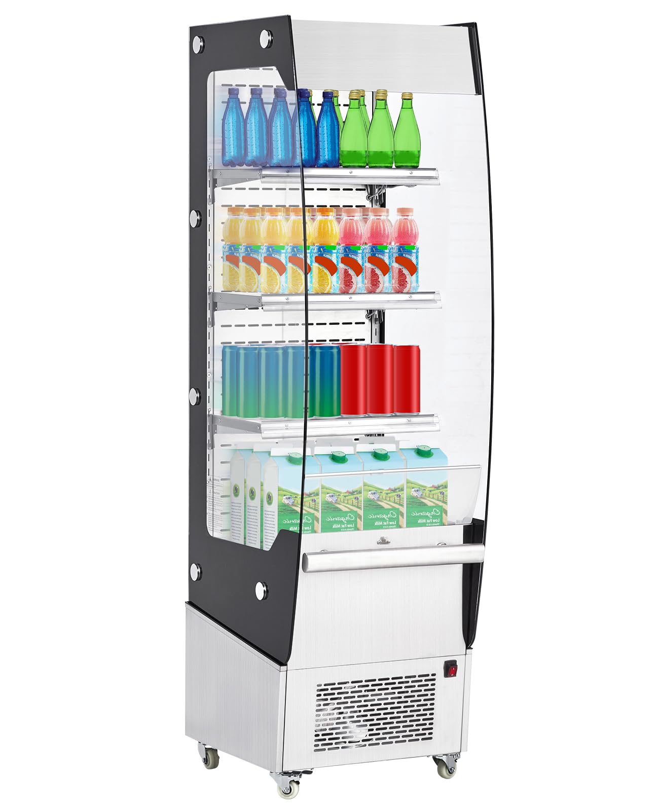 IDEALHOUSE Commercial Refrigerator, Commercial Merchandiser 26.8 Cu Ft Refrigerator, Refrigerator with 2 Glass Door and LED Light, Large Business Cooler for Home Restaurant Grocery Stores