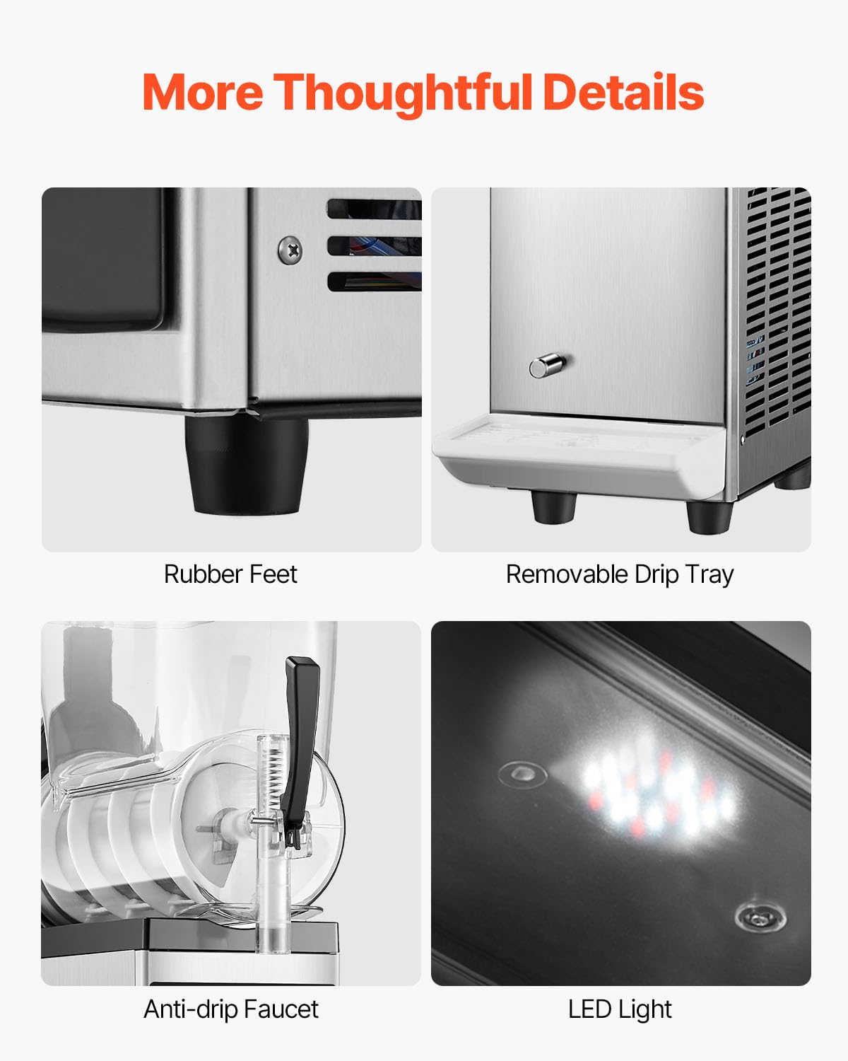 VEVOR Commercial Slushy Machine, 12Lx3 Triple Tank Frozen Drink Machine, 144 Cups Stainless Steel Margarita Smoothie Frozen Drink Maker, Slushie Maker for Home Party Restaurants Cafe Bars