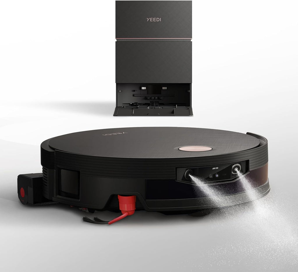 Yeedi S20 Infinity Ultra Robot Vacuum and Mop, FocusJet Stain Pre-Dissolving Tech, Mop Roller Smart Cover, 22000Pa Suction, 145°F Hot Air Dry, PowerBoost Plus Tech, AI Obstacle Avoidance,Omni Station