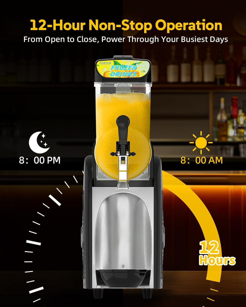 30L Commercial Slushie Machine, 2 Tank Margarita Machine, 80 Grande Cups Slushy Machine with Auto Clean, 8 Gal LED Frozen Drink Machine for Business, Mobile Bar, Party, Restaurant, 800W Fast Cooling