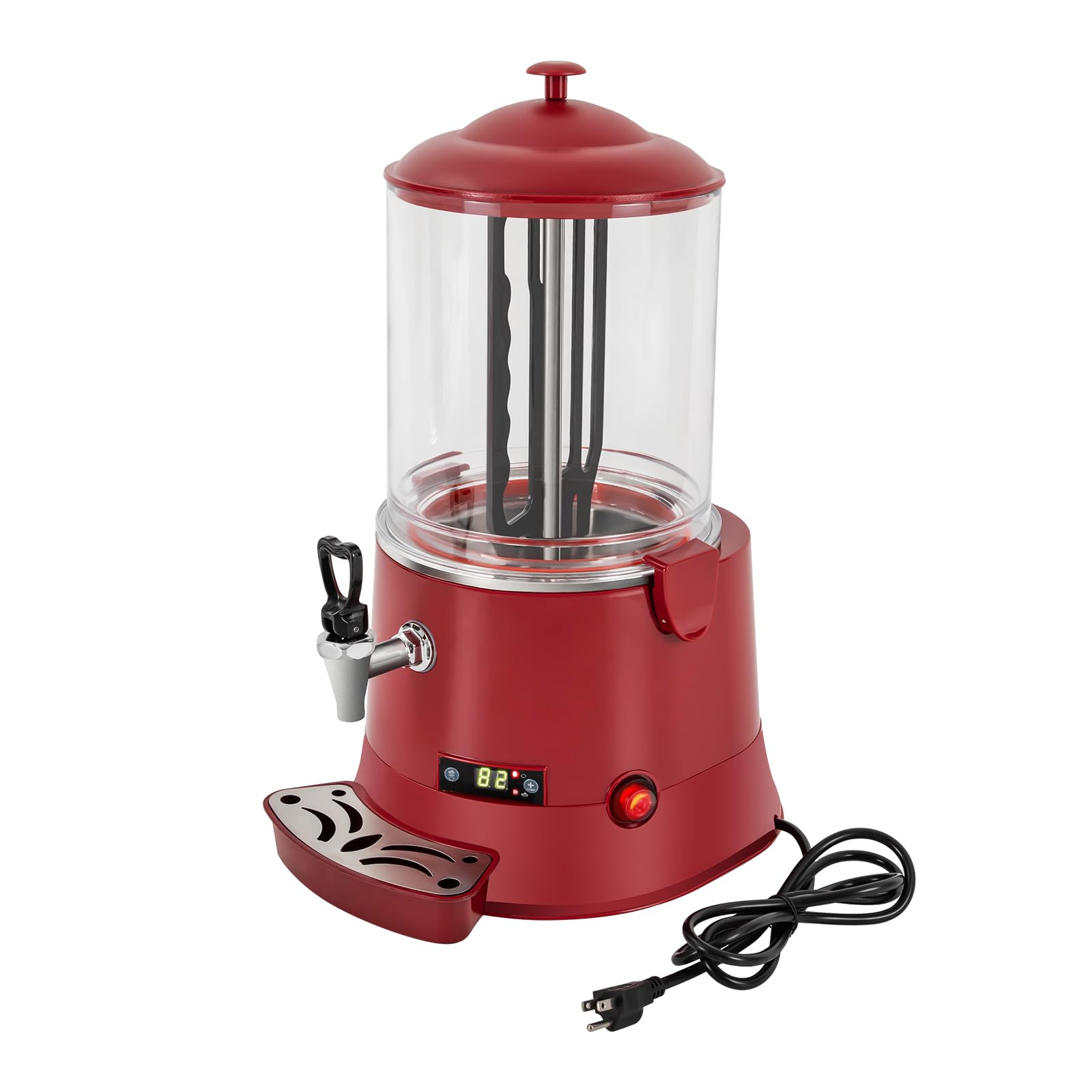 Commercial Hot Chocolate Machine Maker and Dispenser 110V 400W 5L(1.32Gal) Electric Hot Chocolate Dispenser Beverage Warmer with LED Display, 86-194°F for Heating Coffee, Milktea, Soy Milk