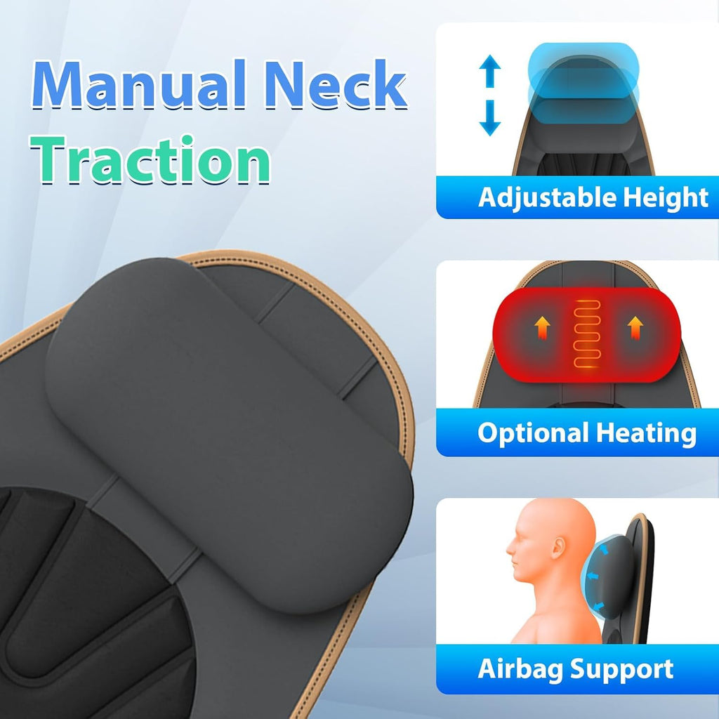 SLOTHMORE Back Massager for Chair, Massage Seat Cushion with Neck Support, Vibration Massage Pad for Full Body Massage for Office Chair, Home Use, Father Day Gifts