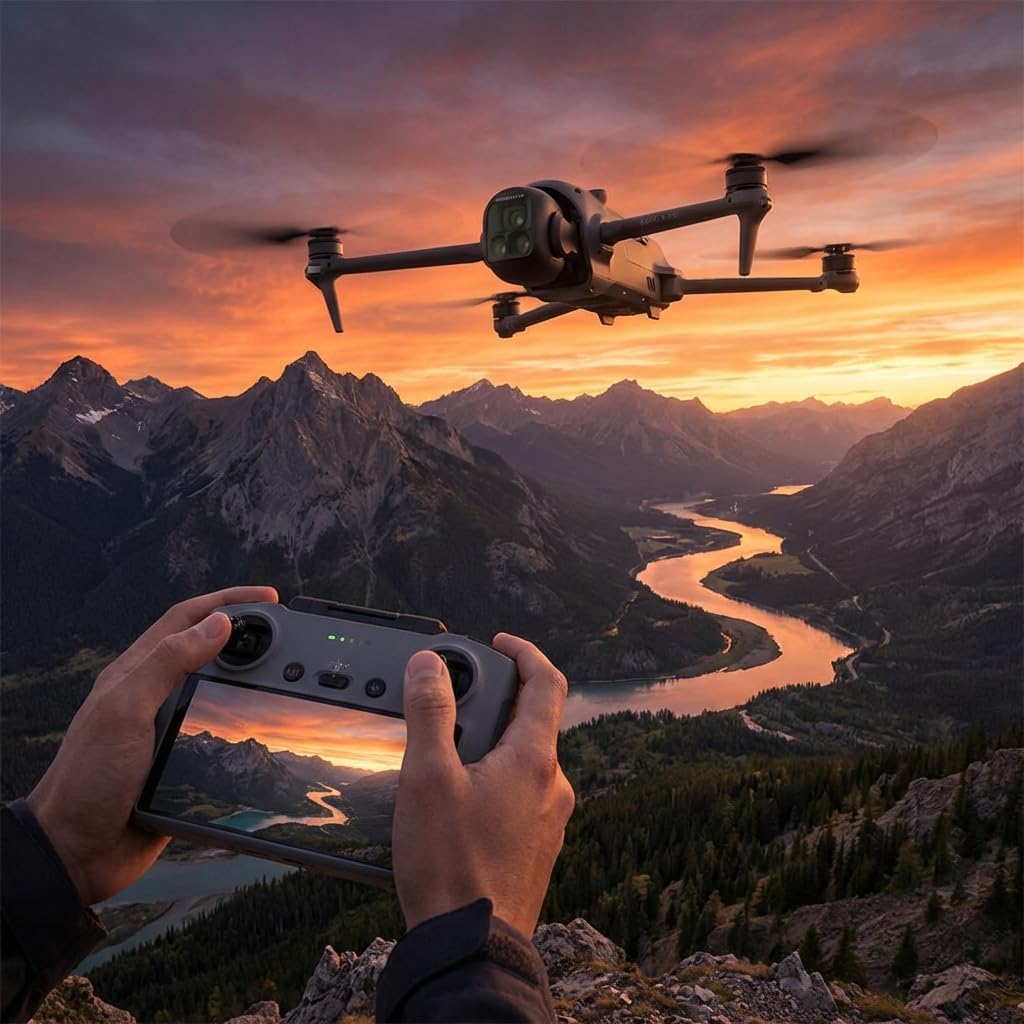 DJI Mavic 4 Pro Drone Fly More Combo Professional Aerial Camera | Advanced Obstacle Avoidance | Long Flight Time | Cinematic Video + 64GB Card + BackPack + Landing Pad + More (12 Pcs)