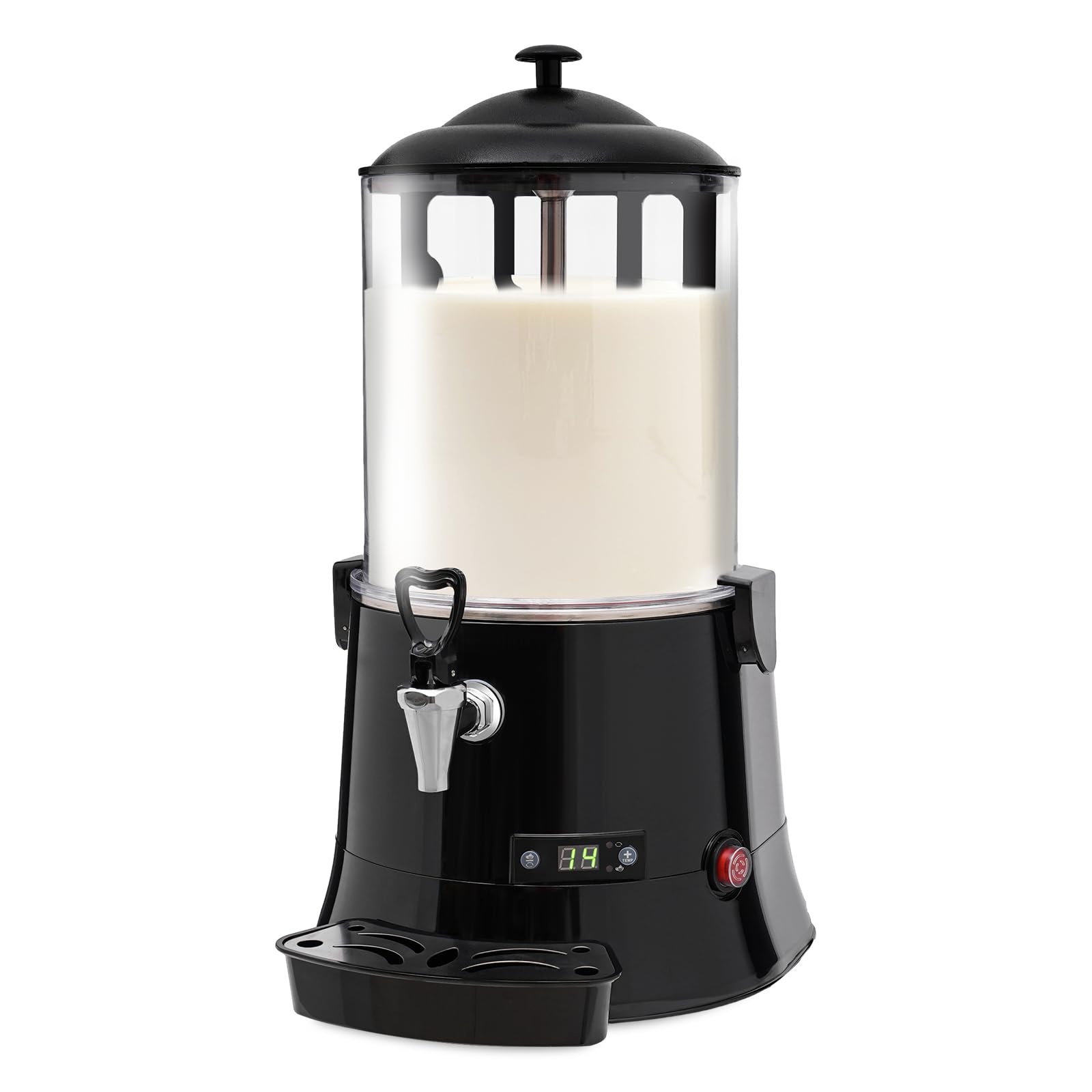 Commercial Hot Chocolate Machine, 110V 10L Hot Beverage Warmer, Electric Chocolates Melting Machine and Dispenser, Chocolate Warmer Maker for Home, Restaurant, Coffee (Black)