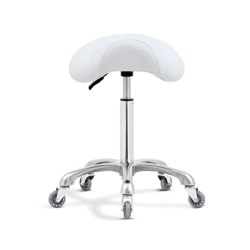 Antlu Saddle Stool Chair for Massage Clinic Spa Salon Cutting, Saddle Rolling Stool with Wheels Adjustable Height (Black)