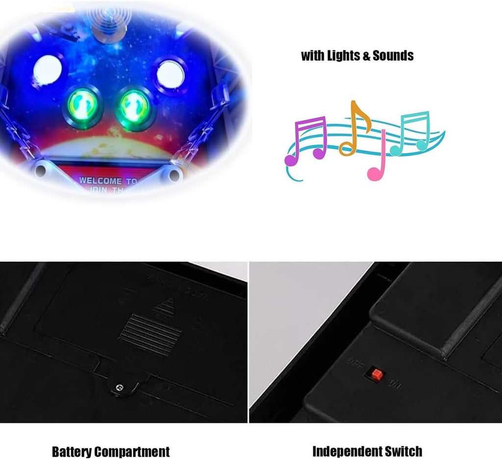 Electronic Tabletop Pinball Game - Retro Arcade Machine with Lights, Sounds and Scoreboard, Desktop Ball Shooting Toy, for Family Kids