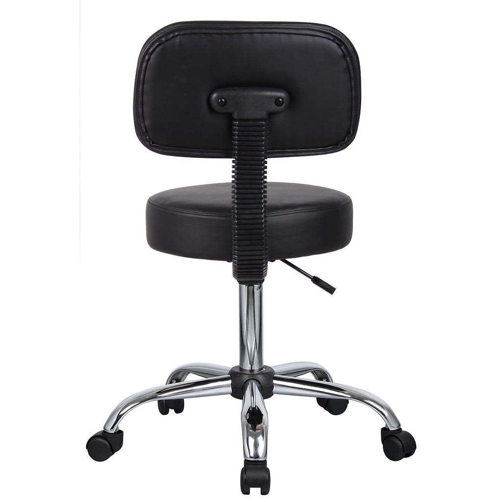 Boss Office Products Antimicrobial Vinyl Medical Spa Stool in Black