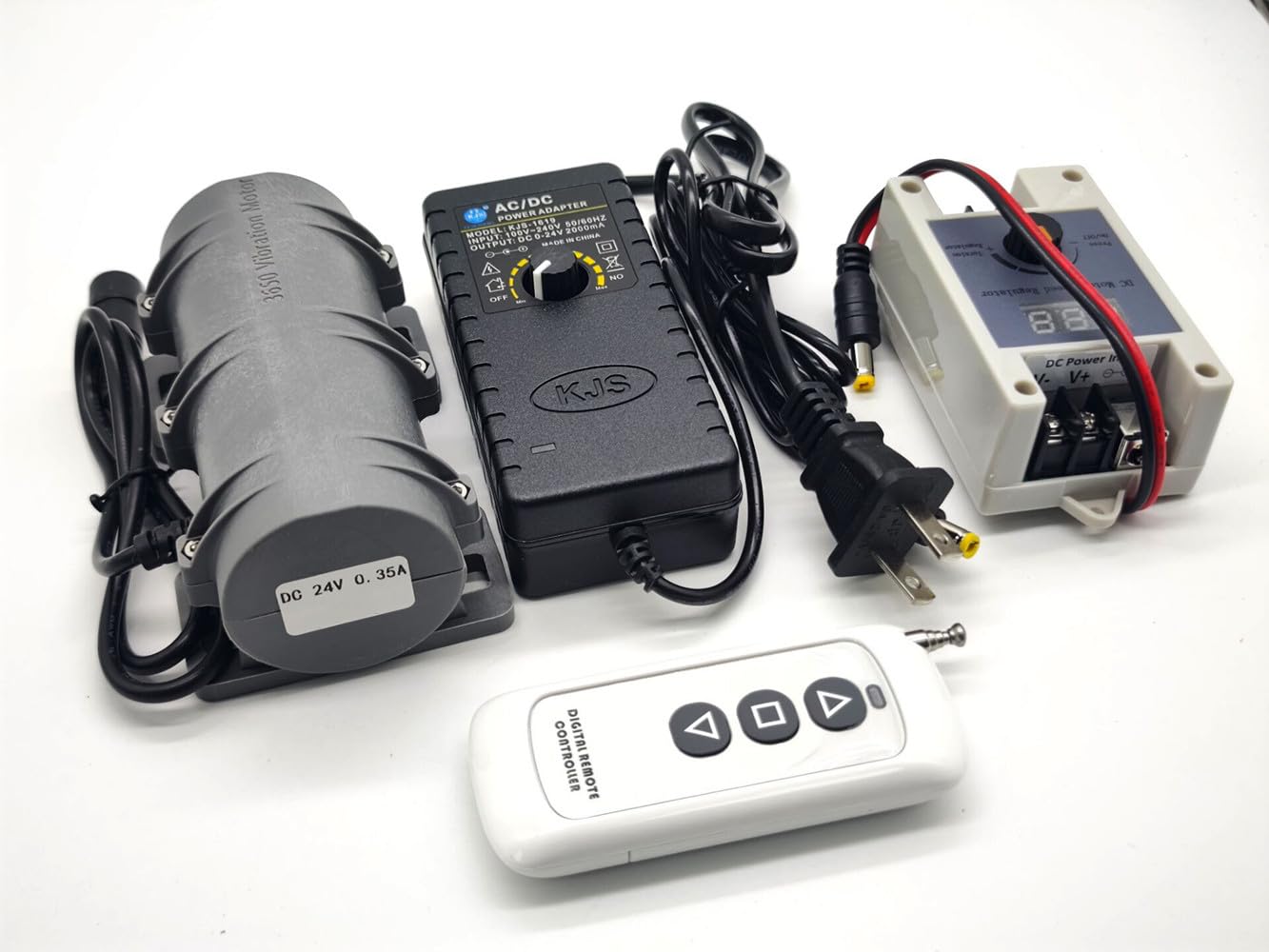 12V DC Motor 3800rpm Strong Vibration Industry Mini Vibration Motor with Sturdy Plastic Shell Rotary Speed Vibrating Motor for Massage Bed Chair Medical Instruments (12V Motor+Power)