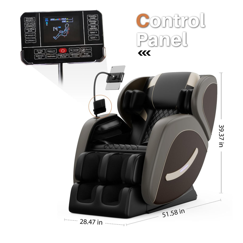 2026 Massage Chair Full Body, Zero Gravity Massage Chair with Auto Modes, Airbag Massage, 6 Fix Point Rollers, Foot Massage, Heating, Touch Screen Controller, Home Massage Chairs