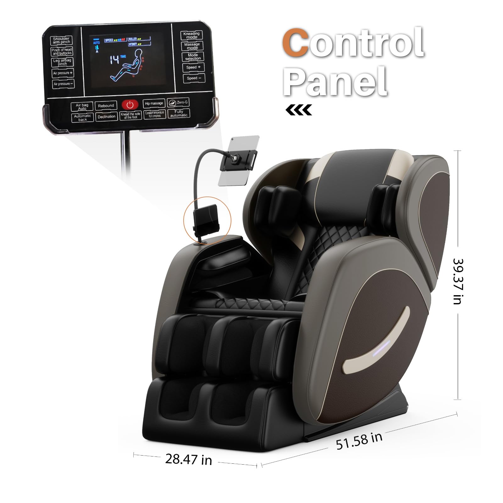 2026 Massage Chair Full Body, Zero Gravity Massage Chair with Auto Modes, Airbag Massage, 6 Fix Point Rollers, Foot Massage, Heating, Touch Screen Controller, Home Massage Chairs