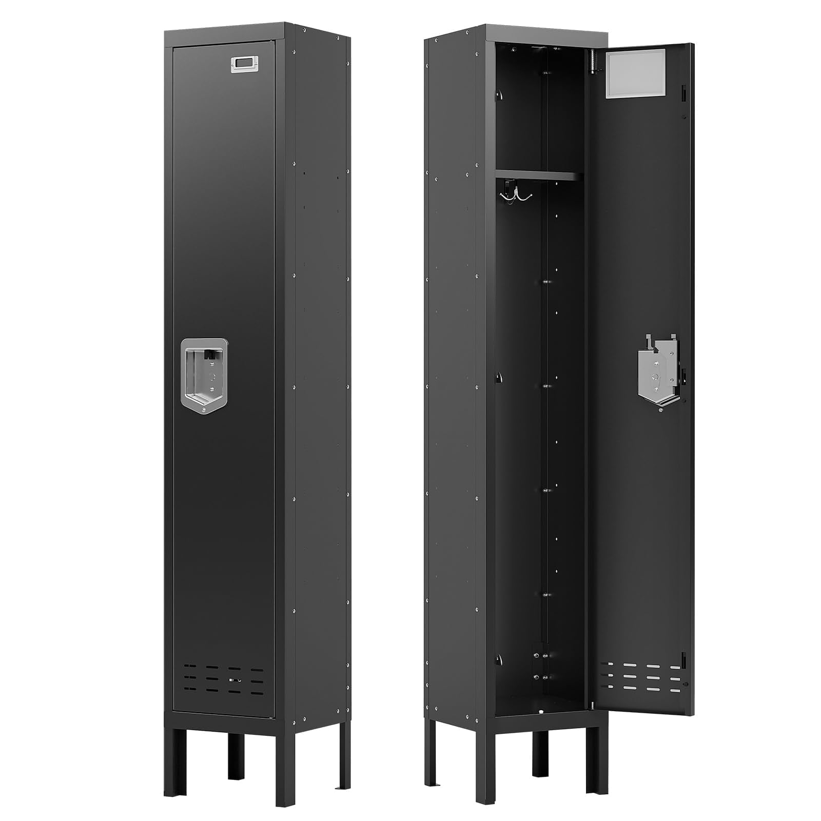BUTISOW Metal Lockers - 66" Height Steel Lockers for Employees with 5 Door Storage Locker with Card Slot for Employees Gym School Home Office Garage - Assembly Required