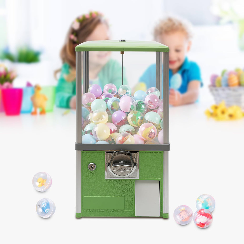Vending Machines, 25 Cents Coin Operated Vending Machine Commercial Large Capacity Gumball Machine Capsule Toys Vending Dispenser Vending Machine for Amusement Parks, Retail Stores (White)