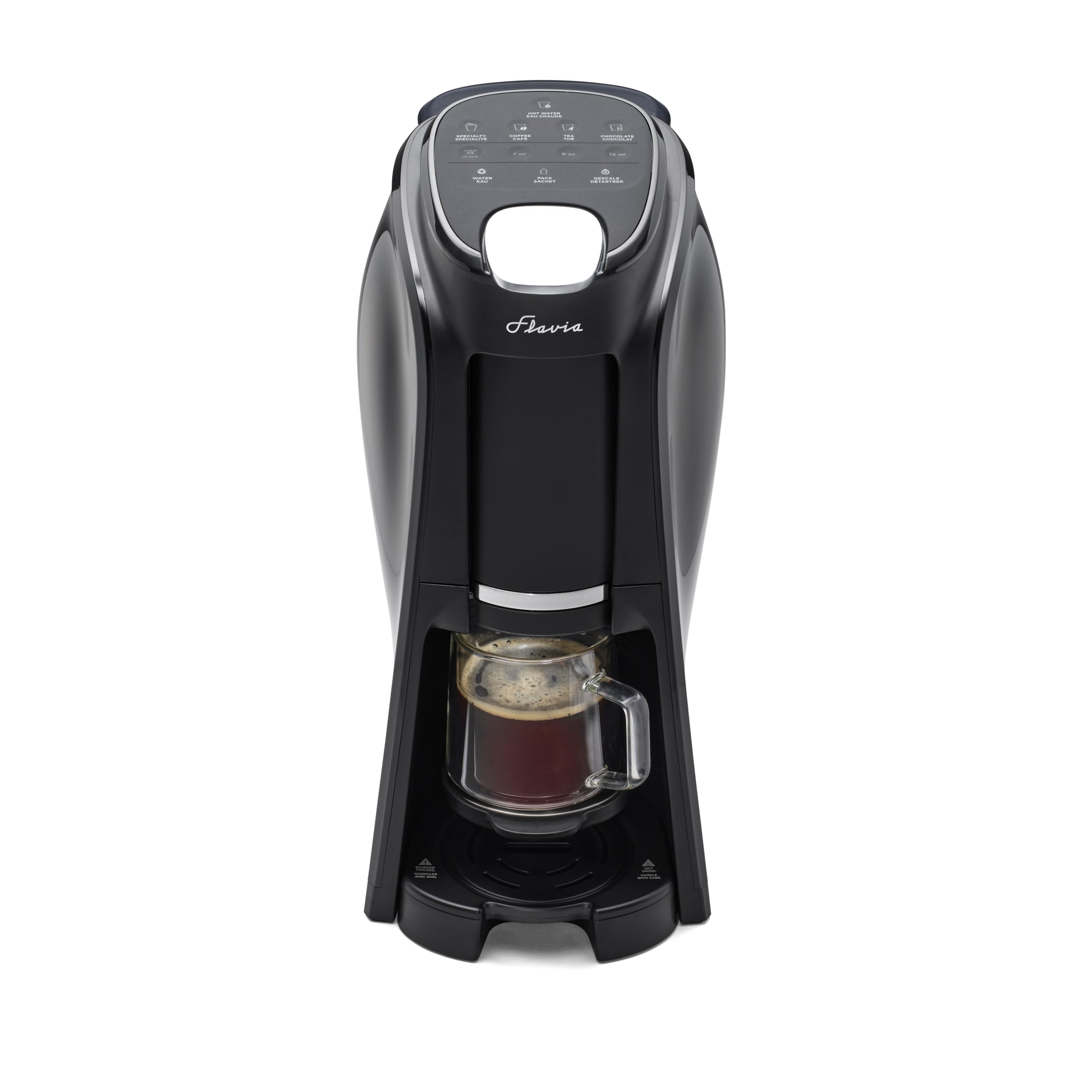 Flavia Aroma Brewer Bundle with 84 Freshpacks and 1 Merchandiser - Coffee Machine, Makes Coffee, Lattes, Tea, and other Hot or Iced Beverages, Multiple Brew Sizes, Black, Works ONLY with Freshpacks